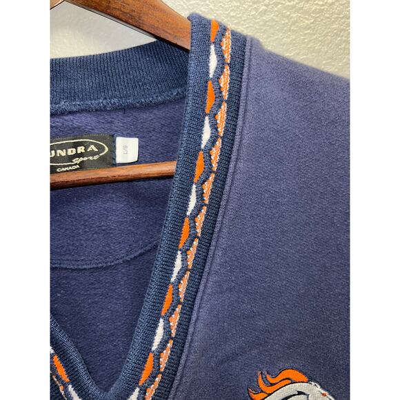 Vintage Tundra Denver Broncos Sweater Vest Outerwear Sleeveless NFL Football 90s - Picture 7 of 11